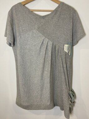 Liz Alig Shirt Artsy Laganlook Oversize Gray Patchwork Plaid M